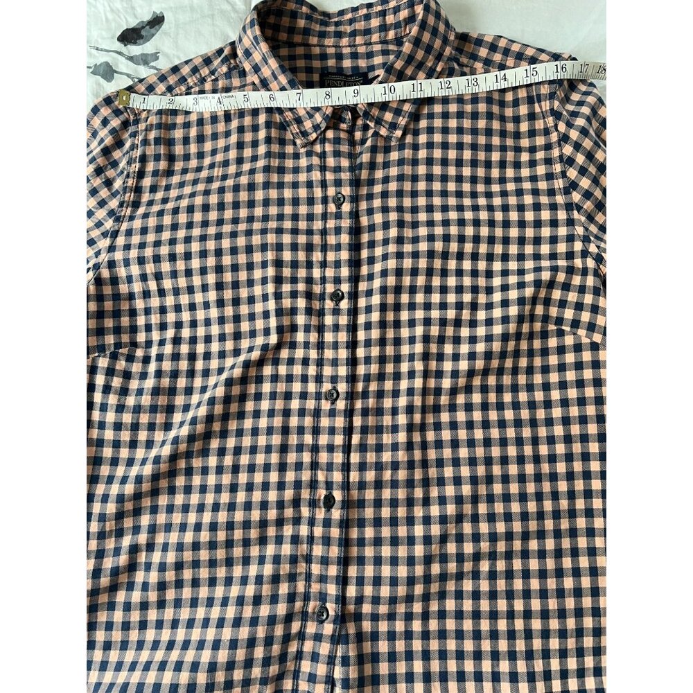 Sold| Pendleton Womens XL Navy & orange Checkered Button-Up Shirt - Picture 8 of 9